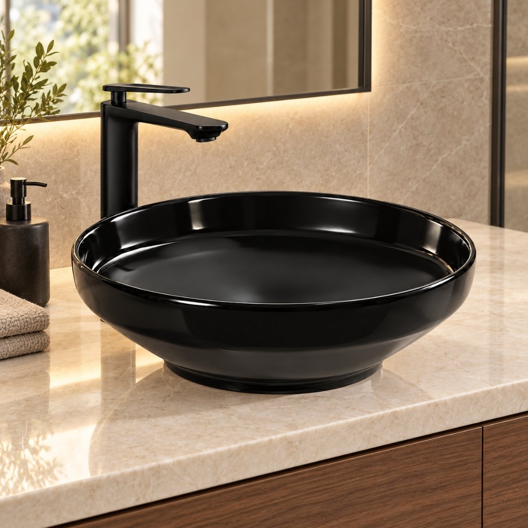 Sonet BIG - FLAIR BLACK, table top basin